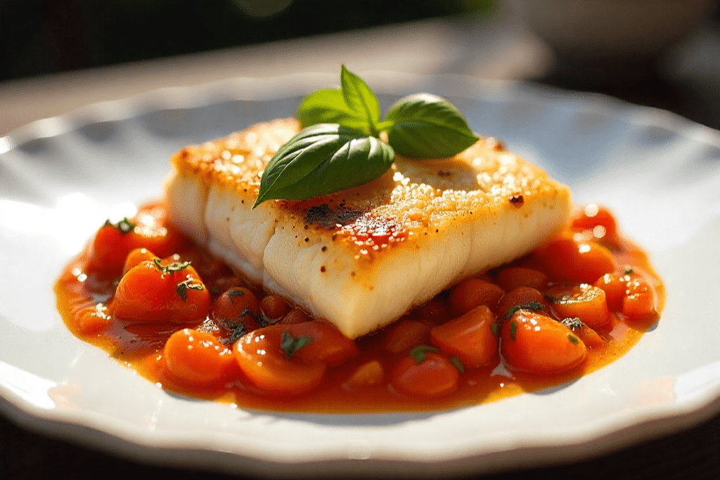 Kabeljau mit fruchtiger Tomatensauce - Genussbote
