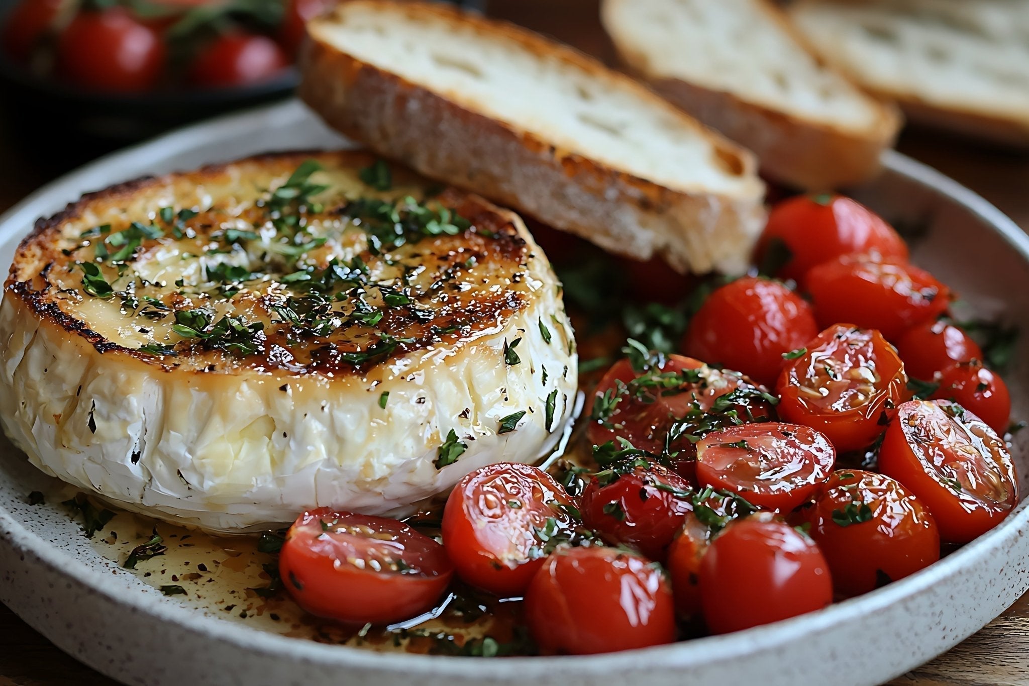 Karamellisierter Ziegenkäse auf gerösteten Tomaten - Genussbote