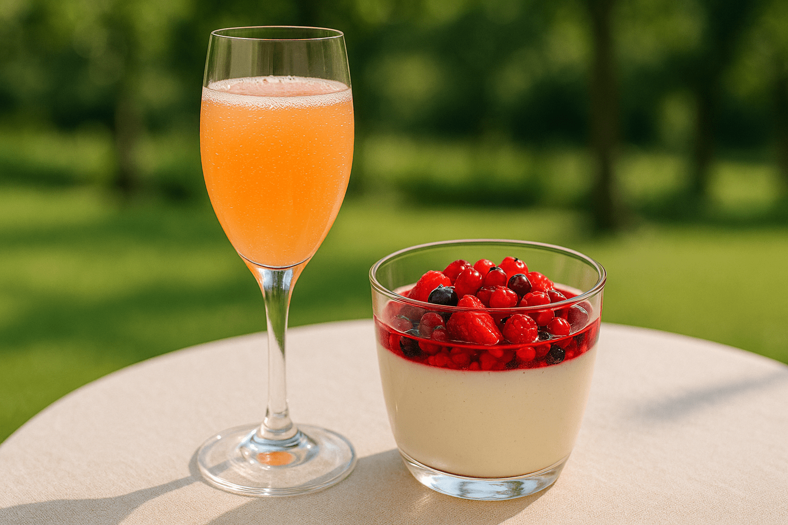 Panna Cotta mit roten Beeren und Bellini Cipriani - Genussbote