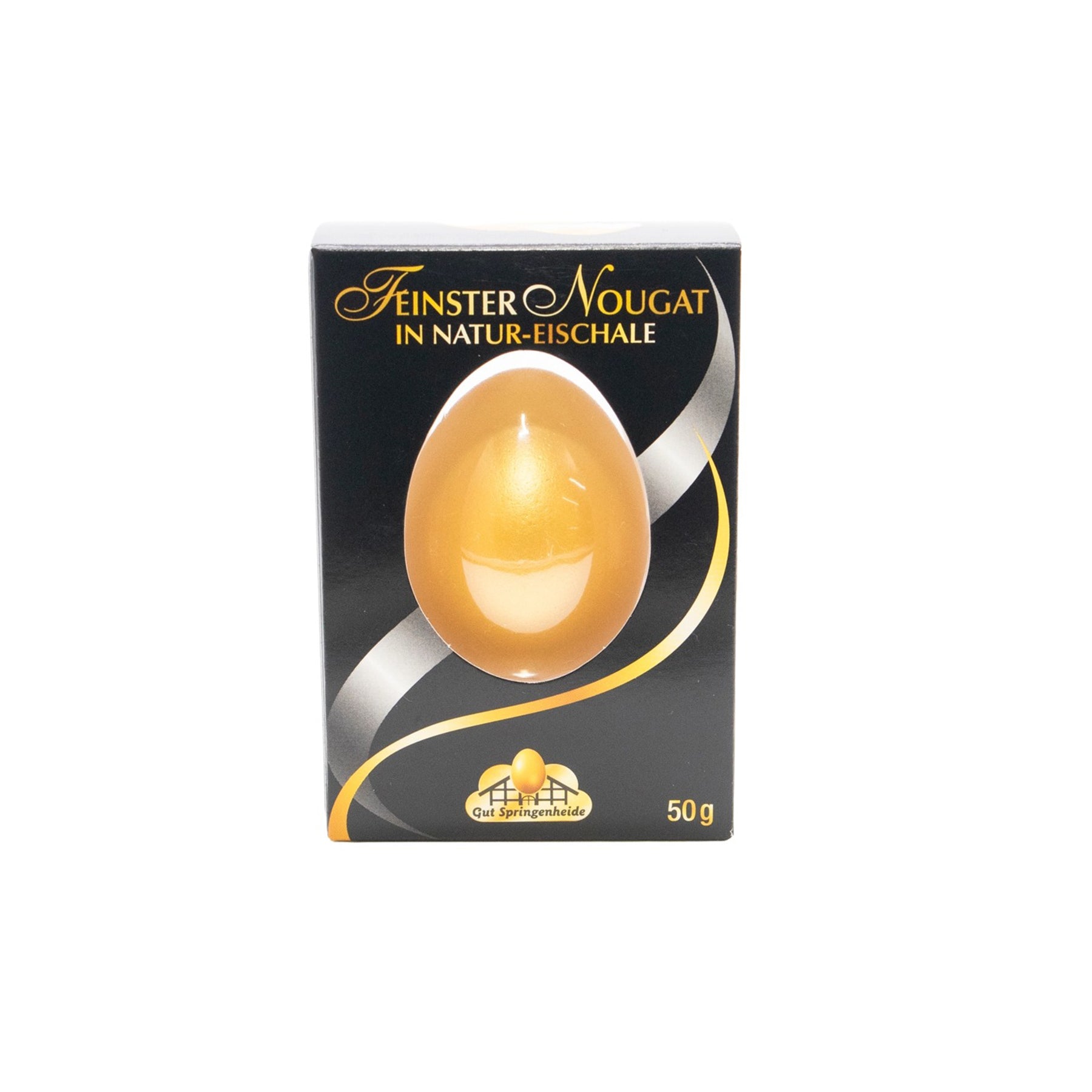 Nougat-Ei Gold in echter Eierschale