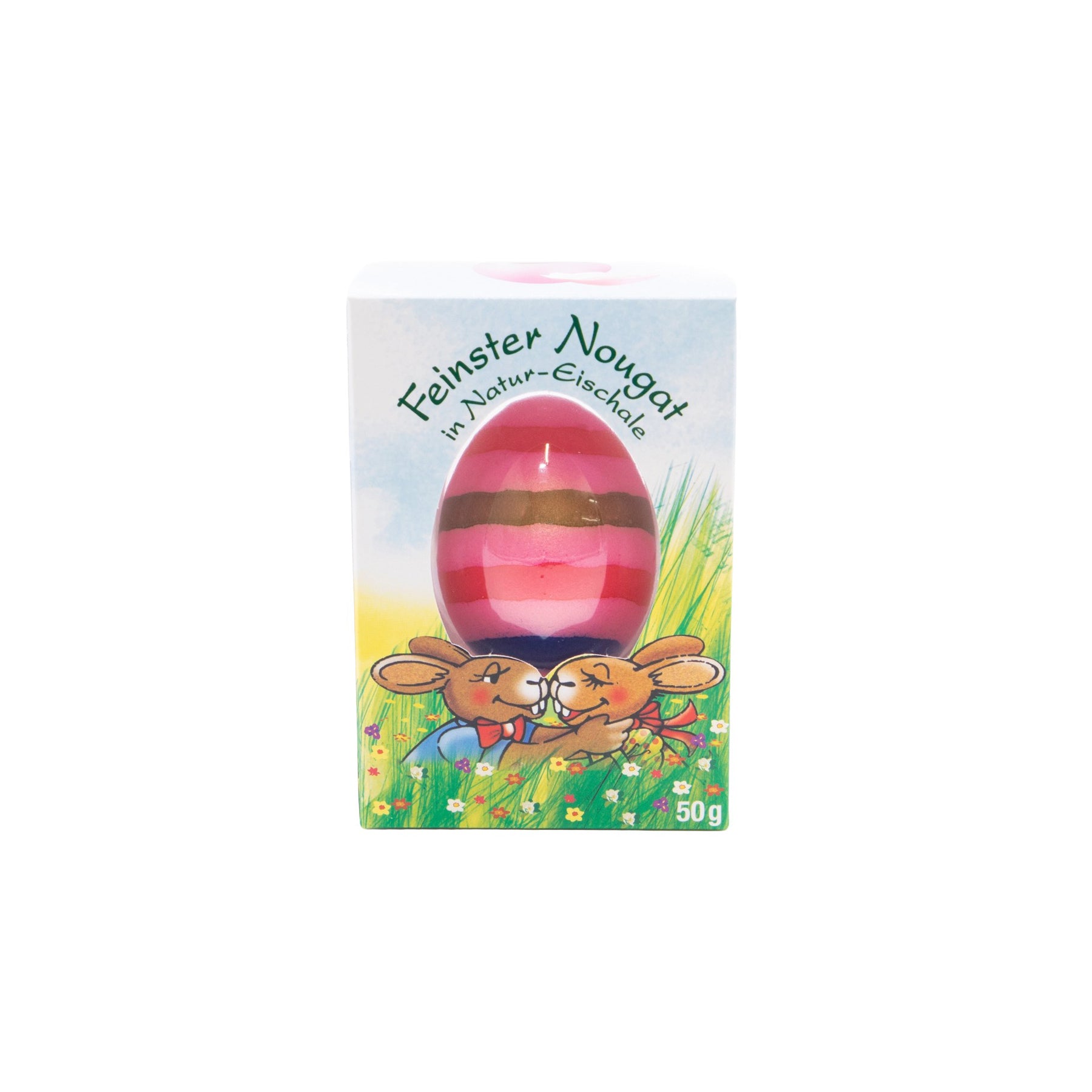 Nougat-Ei Ringlies rosa in echter Eierschale