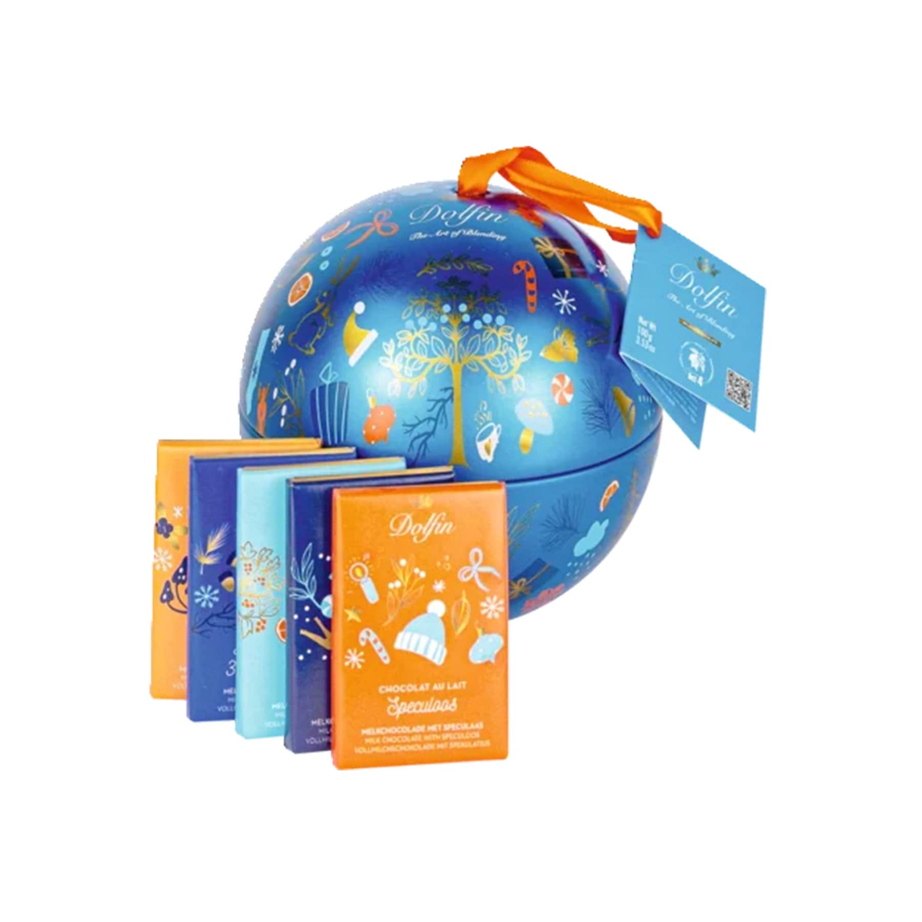 gefüllte Weihnachtskugel aus Metall - Genussbote