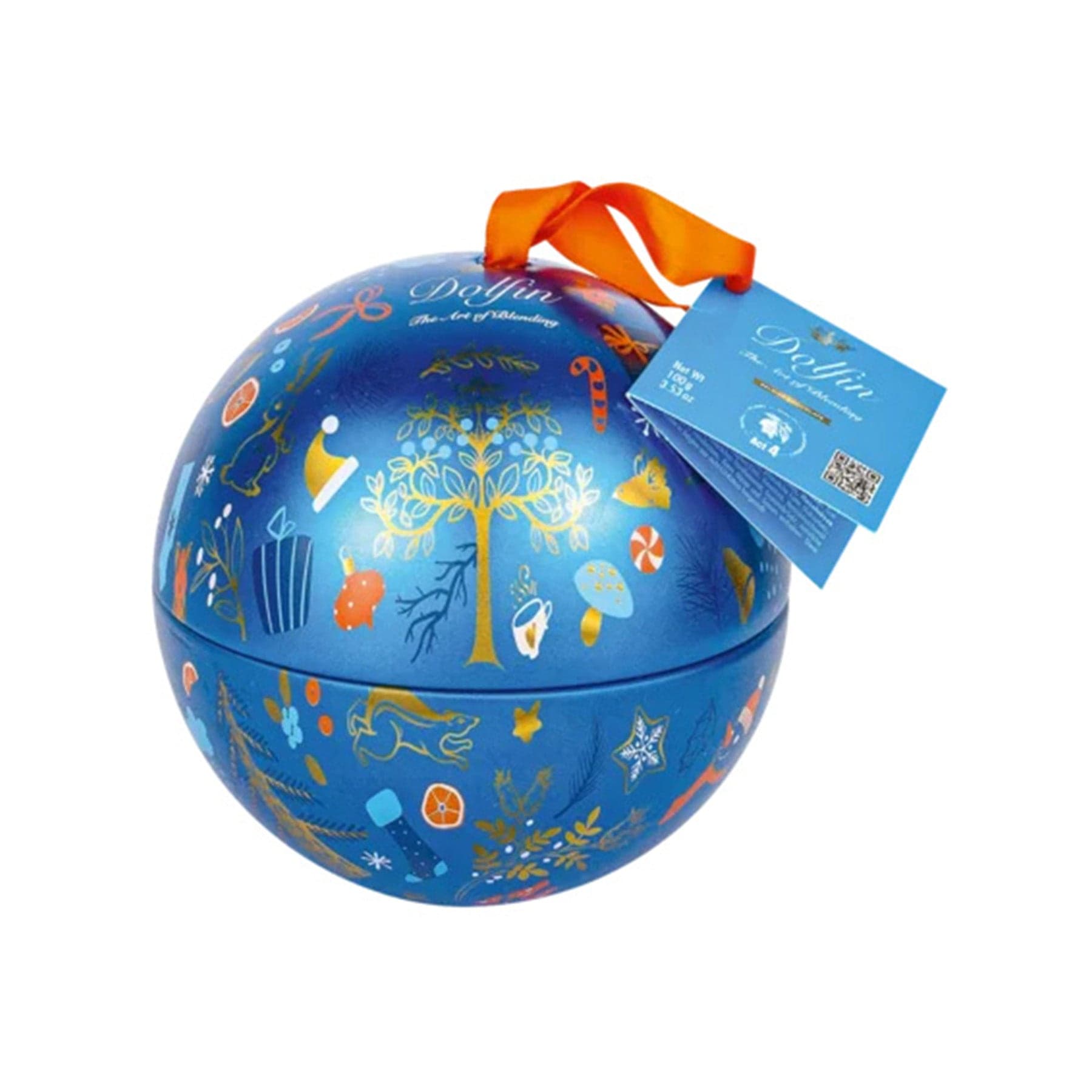 gefüllte Weihnachtskugel aus Metall - Genussbote