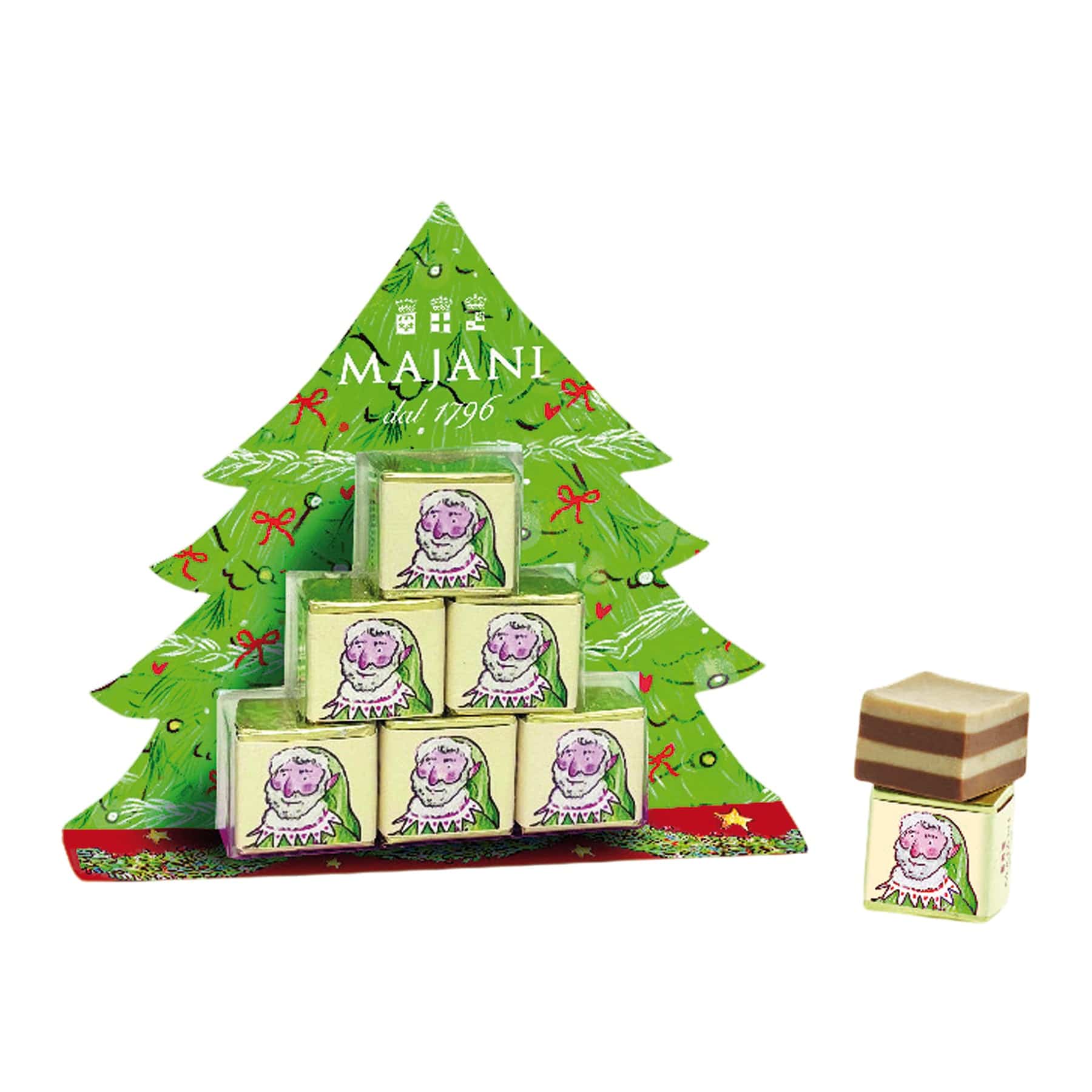 Majani - Fiat - Weihnachtsbaum mit Nougatpralinen (6 Stück) - Genussbote