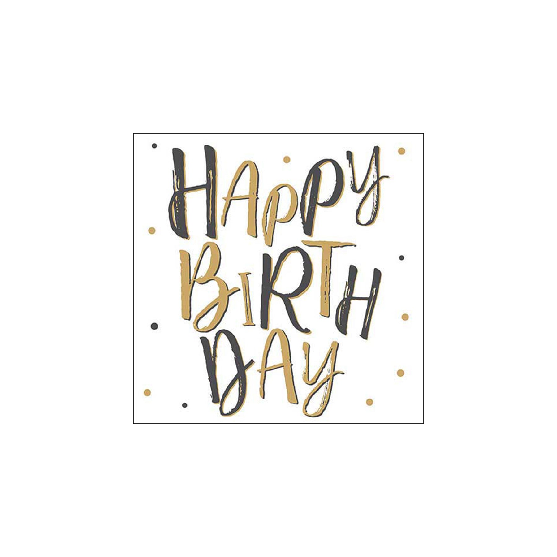 Servietten "Happy Birthday" (gold/schwarz) - Genussbote
