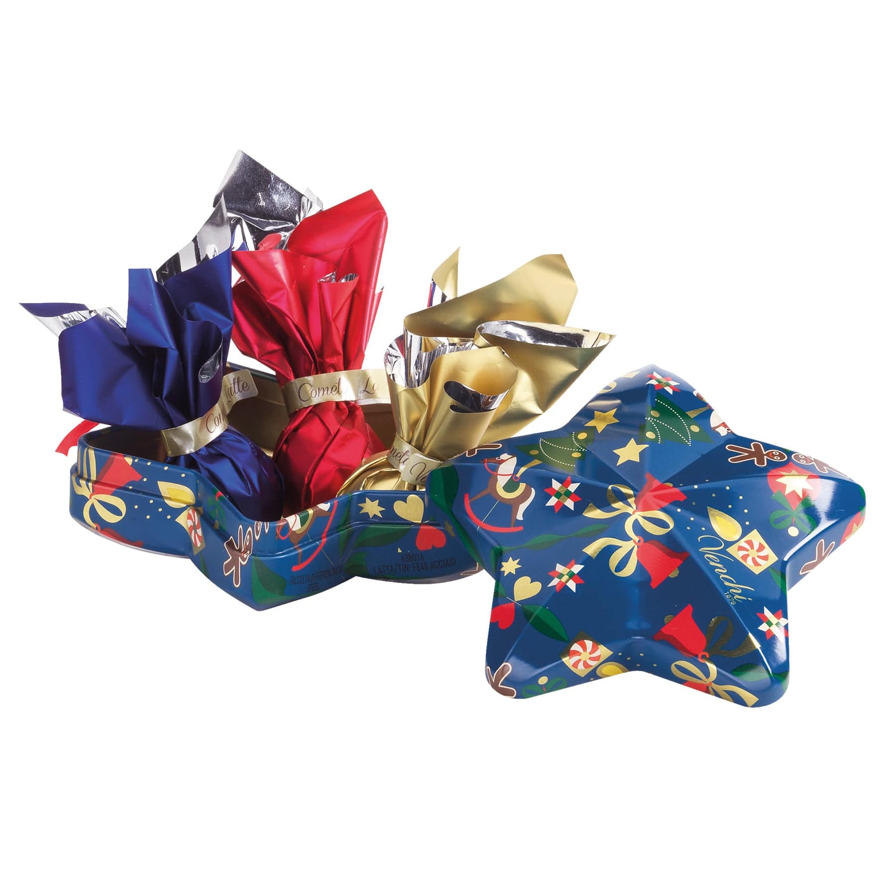 Stern - Geschenkdose aus Metall - gefüllt blau - Genussbote