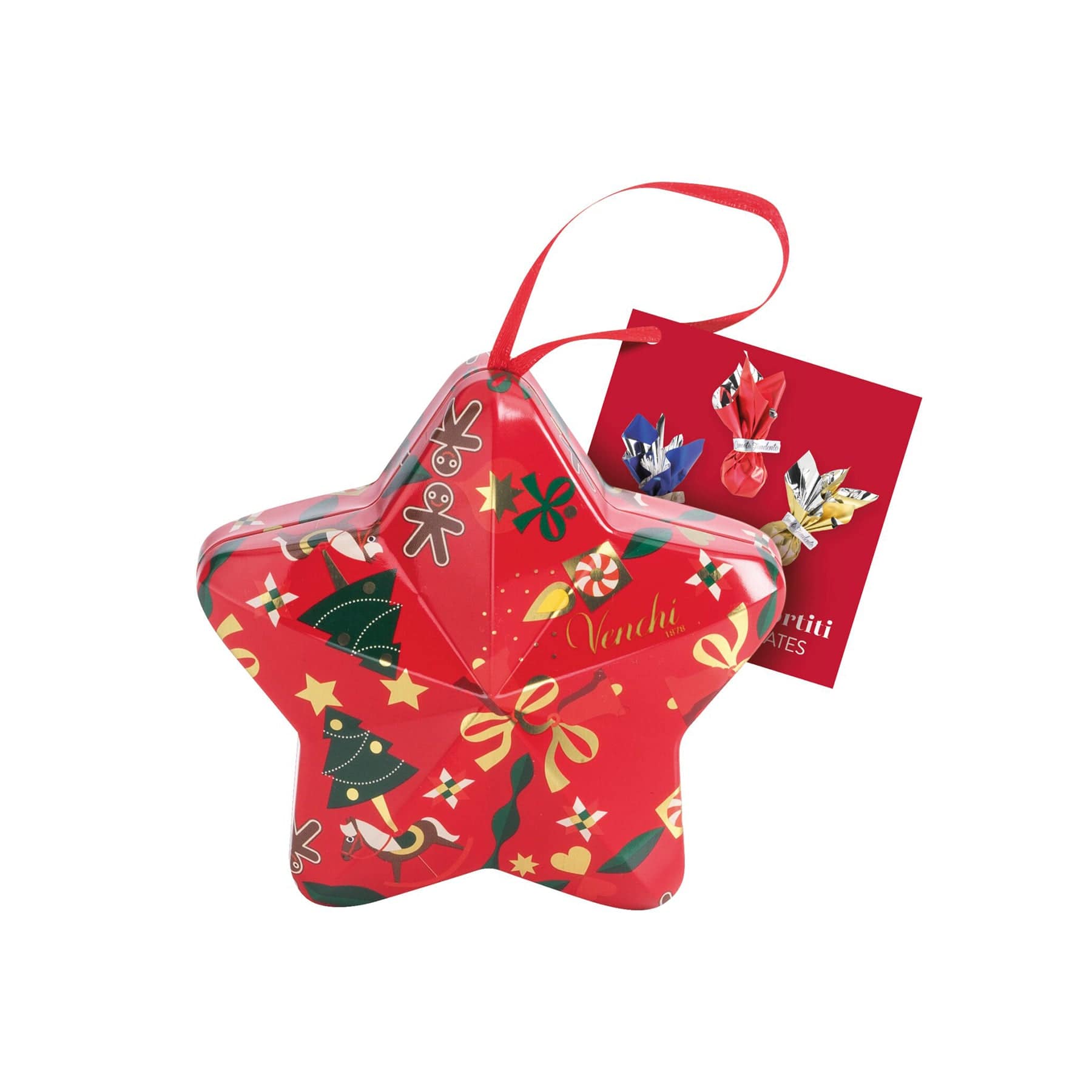 Stern - Geschenkdose aus Metall - gefüllt rot - Genussbote