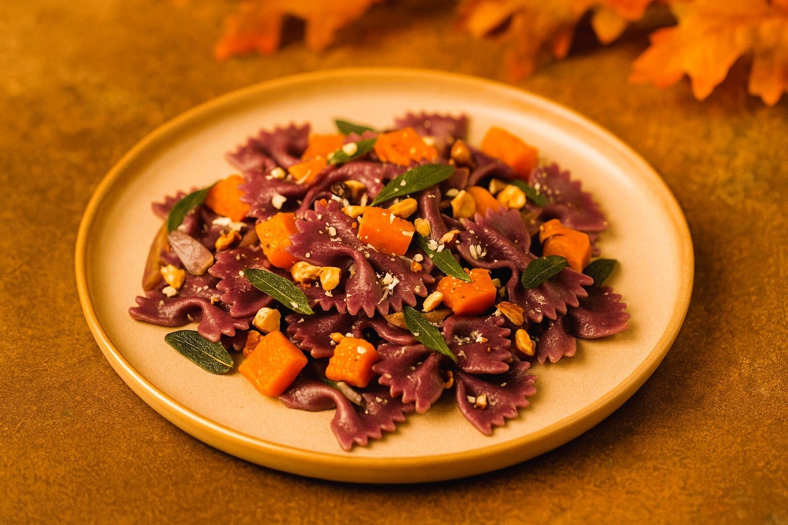 Kürbis-Salbei-Pasta mit Butterfly Viola – Einfach & Aromatisch - Genussbote