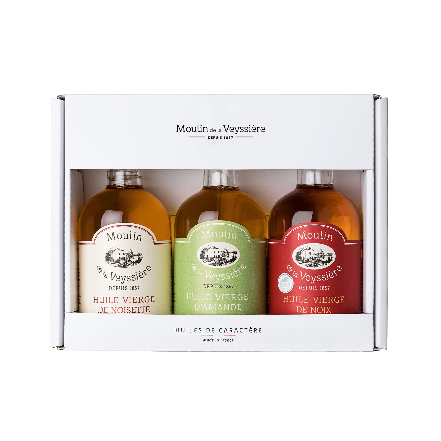 Nussöl-Geschenkset mit Walnuss-, Mandel- und Haselnussöl