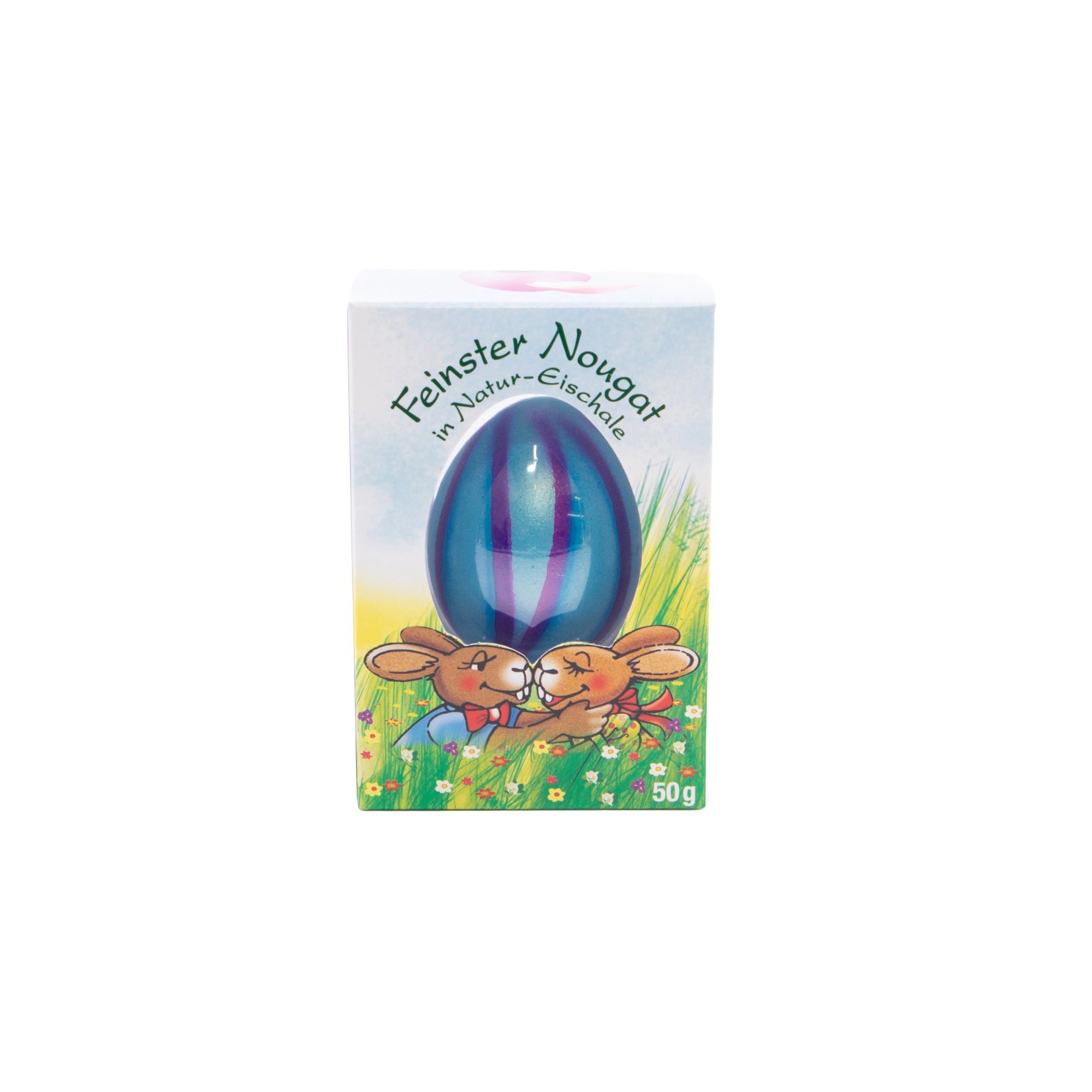 Nougat-Ei Malerische blau in echter Eierschale