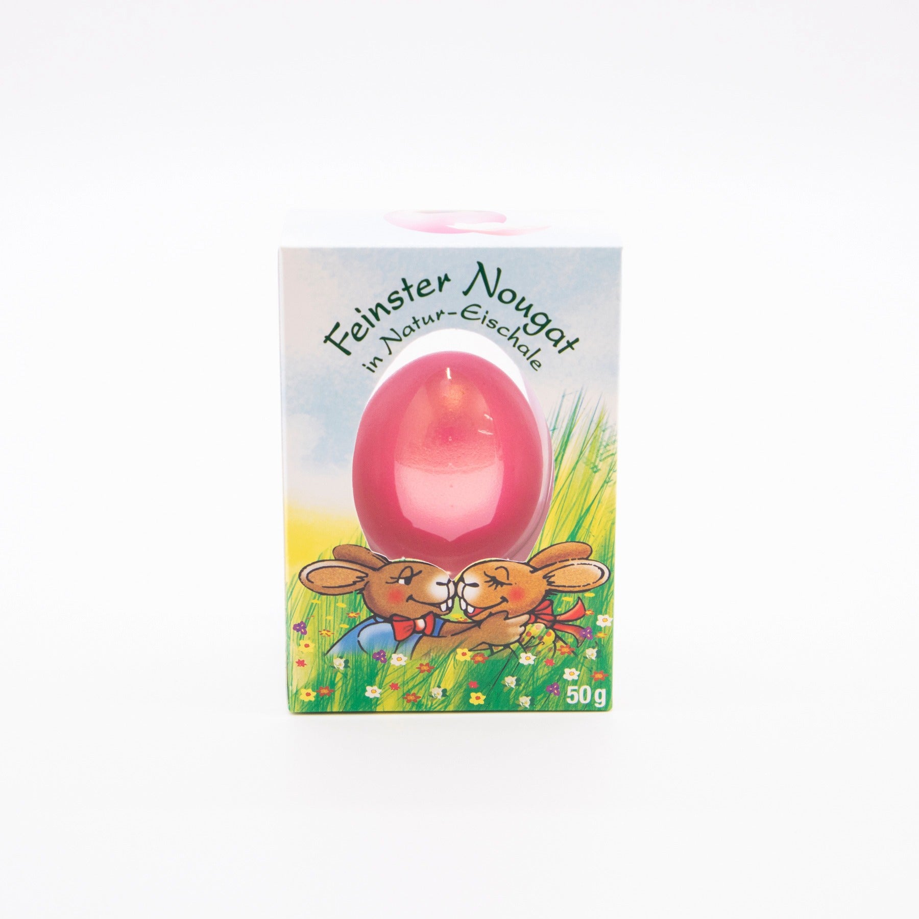 Nougat-Ei Pastell rosa in echter Eierschale