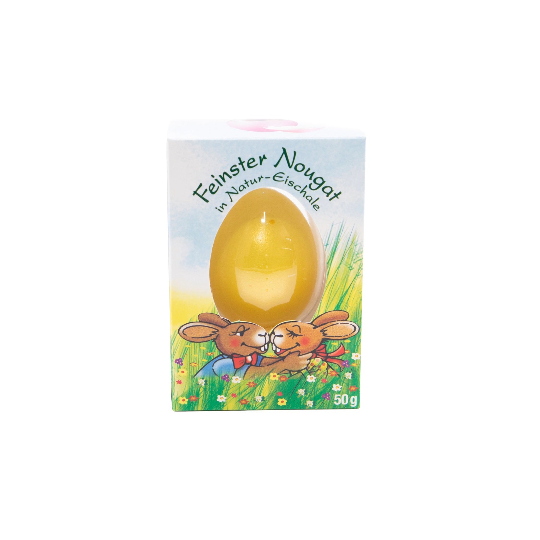 Nougat-Ei Pastell gelb in echter Eierschale