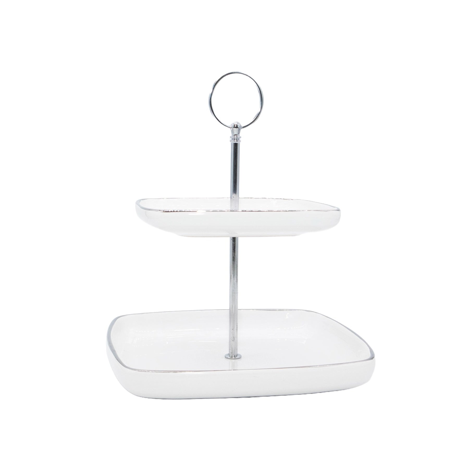 Etagere aus Porzellan mit zwei Etagen - Genussbote