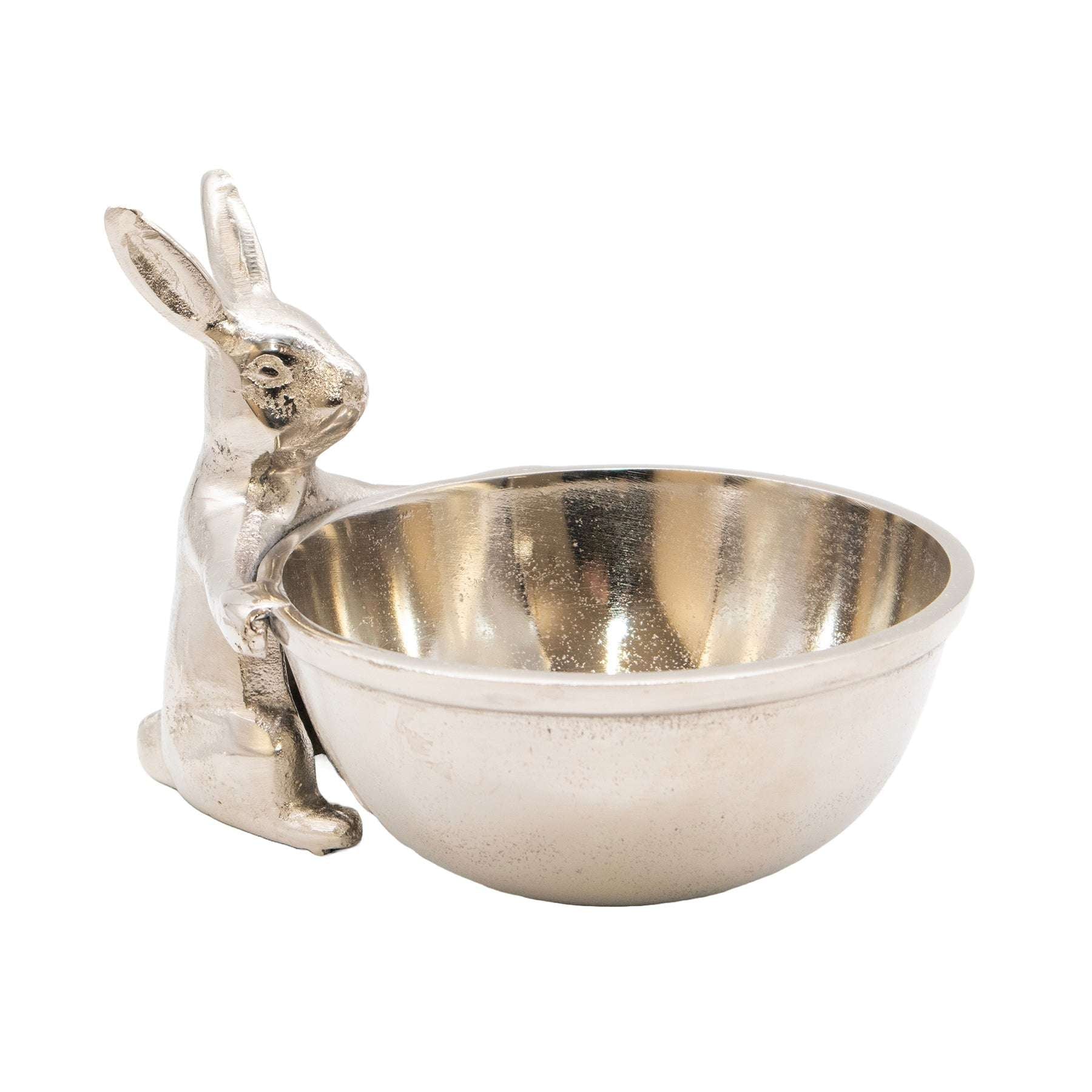 Hase mit Schale, Silberoptik - Genussbote