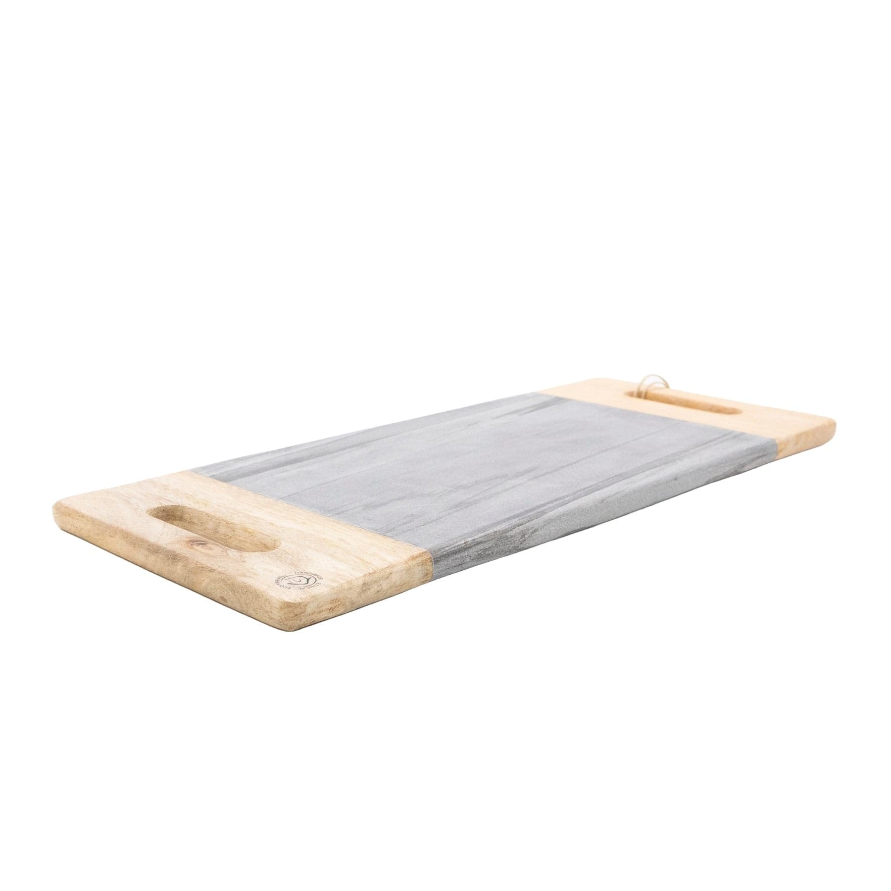 Servierbrett aus Holz mit Marmorelement - Genussbote
