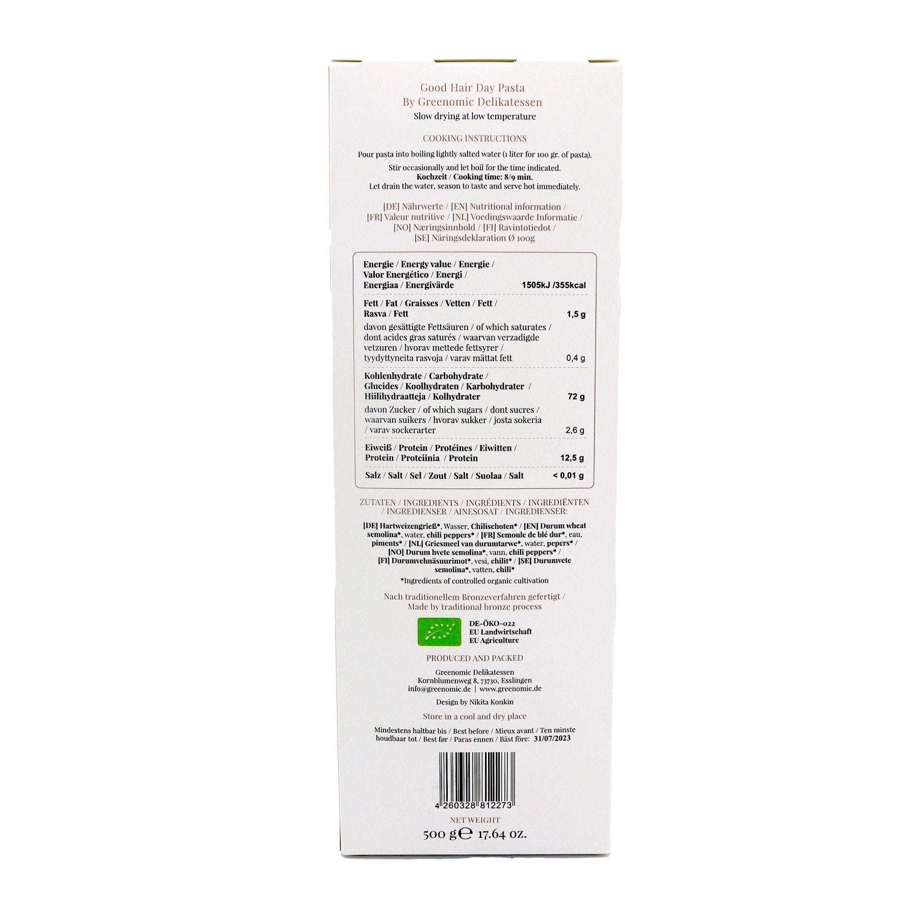 Spaghetti - alla Seppia (BIO) - Good Hair Day Pasta - Genussbote